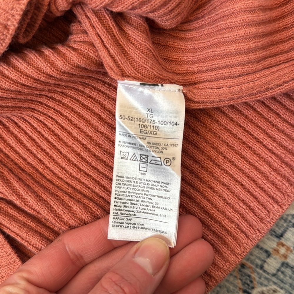 Gap Women’s Pink Ribbed Midi Cotton Blend Dress - Picture 10 of 10